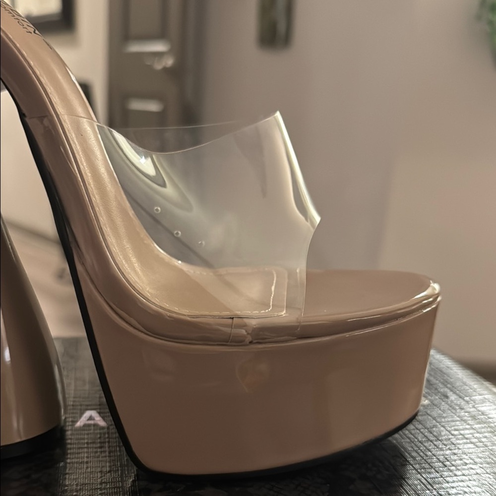 Cape Robbin❣️Inji Clear Round Toe Platform High Heels (Inji) BRAND NEW IN BOX❣️ - Picture 4 of 12
